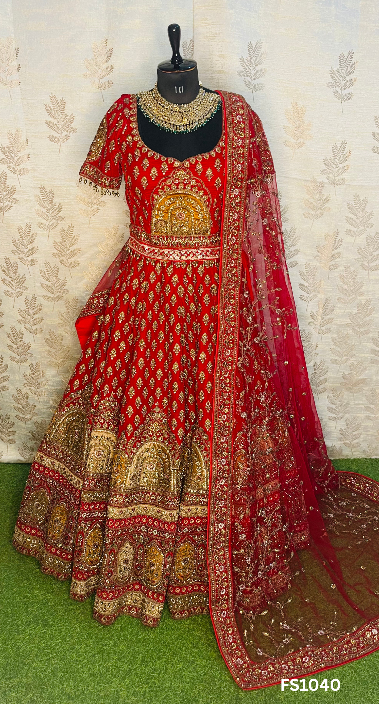 FL1040 | Bridal Lehenga | Velevt | Hand Embroidery | Wedding Day | Designer Bridal Lehenga |