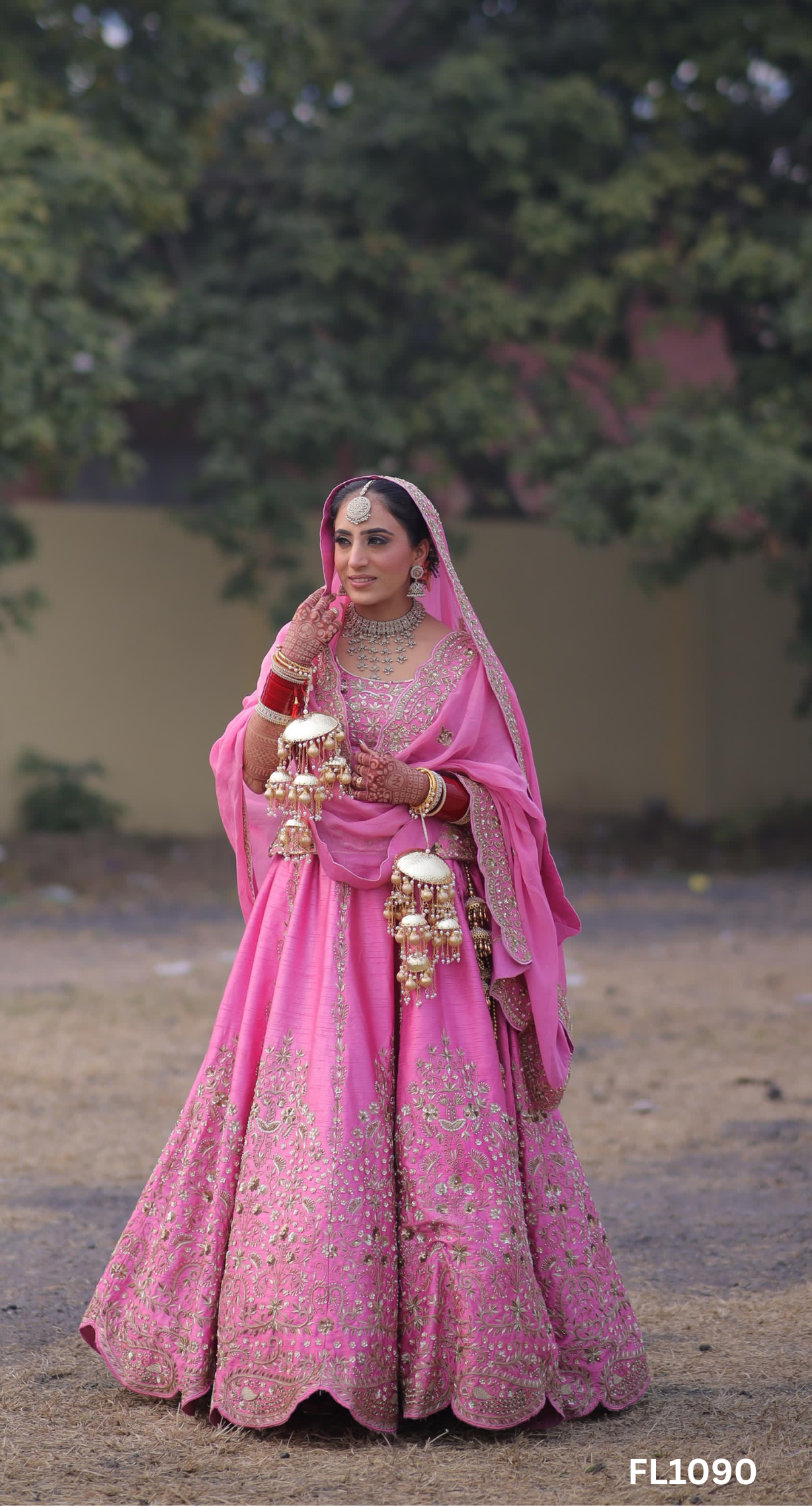 FL1090 | Bridal Lehenga | Raw-Silk | Hand Embroidery | Wedding Day | Designer Bridal Lehenga