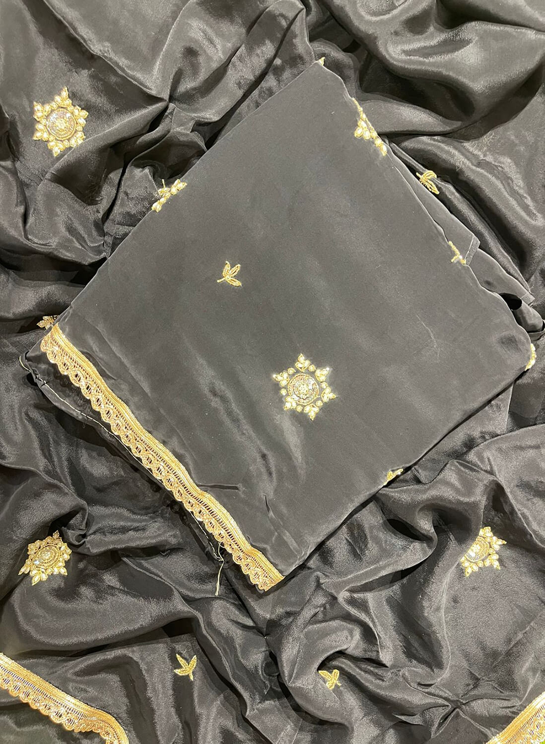 Black Crepe | Crepe Suit | Wedding | Party Wear | Ring Ceremony | Festival Suit | FS439
