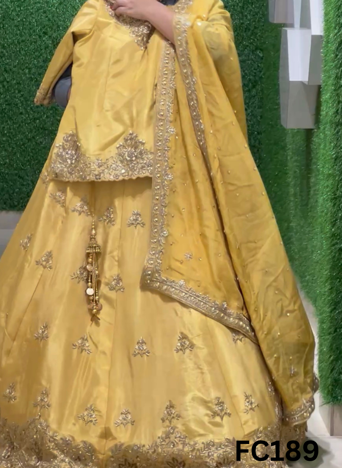 FC189 | Made To Order (30-45Days ) | Shimmer Lehenga | Golden | Party Wear | Wedding | Festival | Celebrity | Ring Ceremony