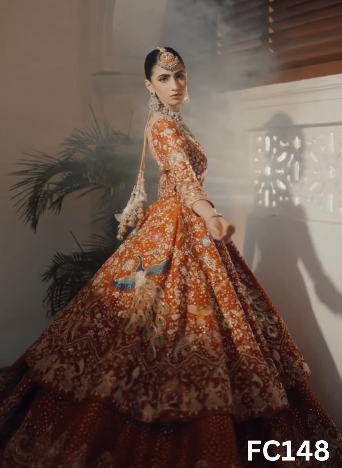 FC148 | Made To Order (20-25 Days ) | Silk Lehenga | Rust | Bridal Lehenga | Party Wear | Wedding | Festival | Celebrity | Ring Ceremony