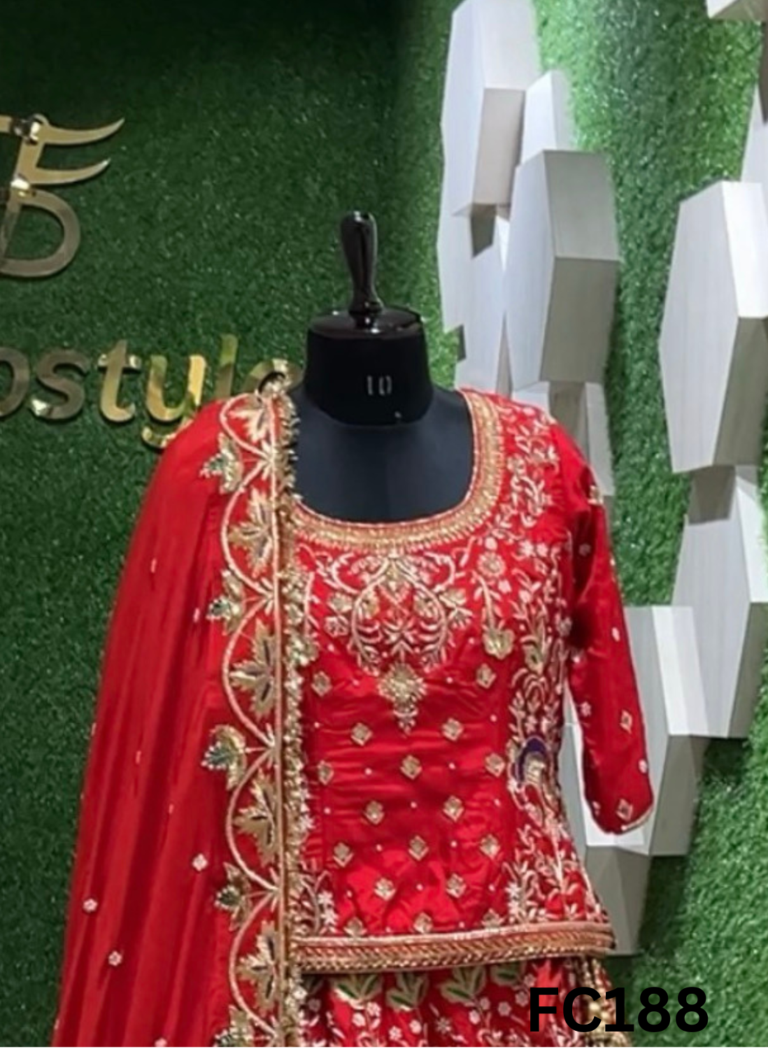 FC188 | Made To Order (35-45 Days ) | Silk Lehenga | Red | Bridal Lehenga | Party Wear | Wedding | Festival | Celebrity | Ring Ceremony