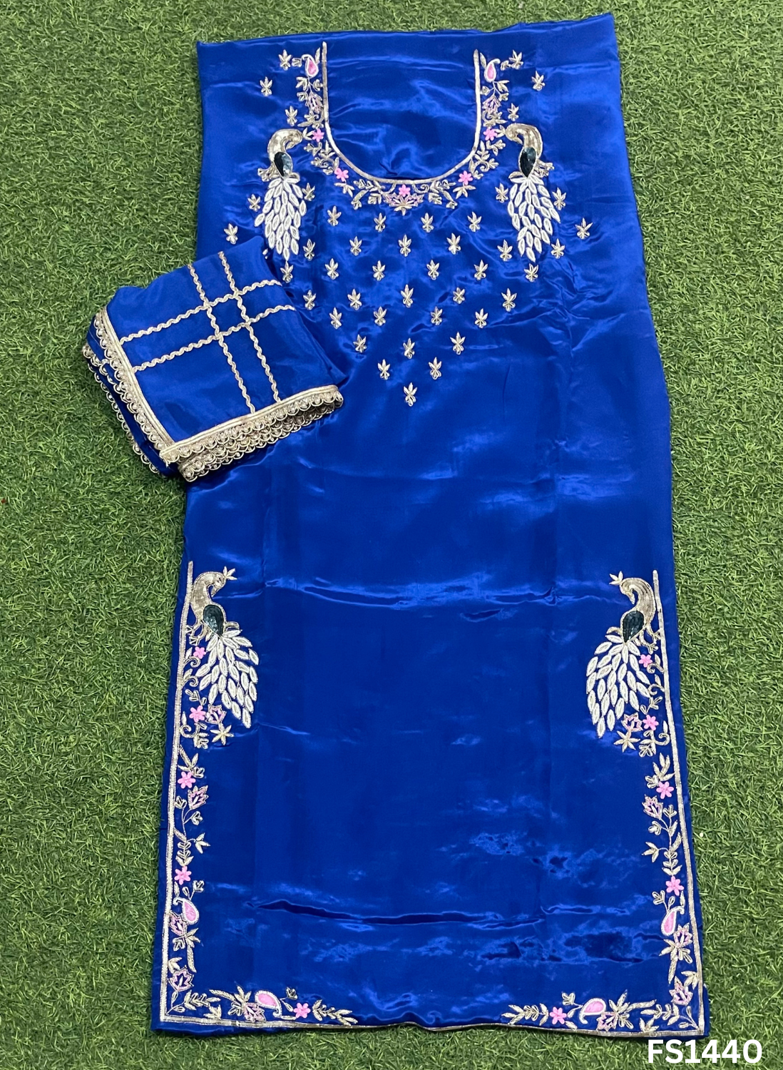 FS1440 | Royal-Blue | Crepe | Party Wear | Wedding | Jaggo | Ring Ceremony | Festival