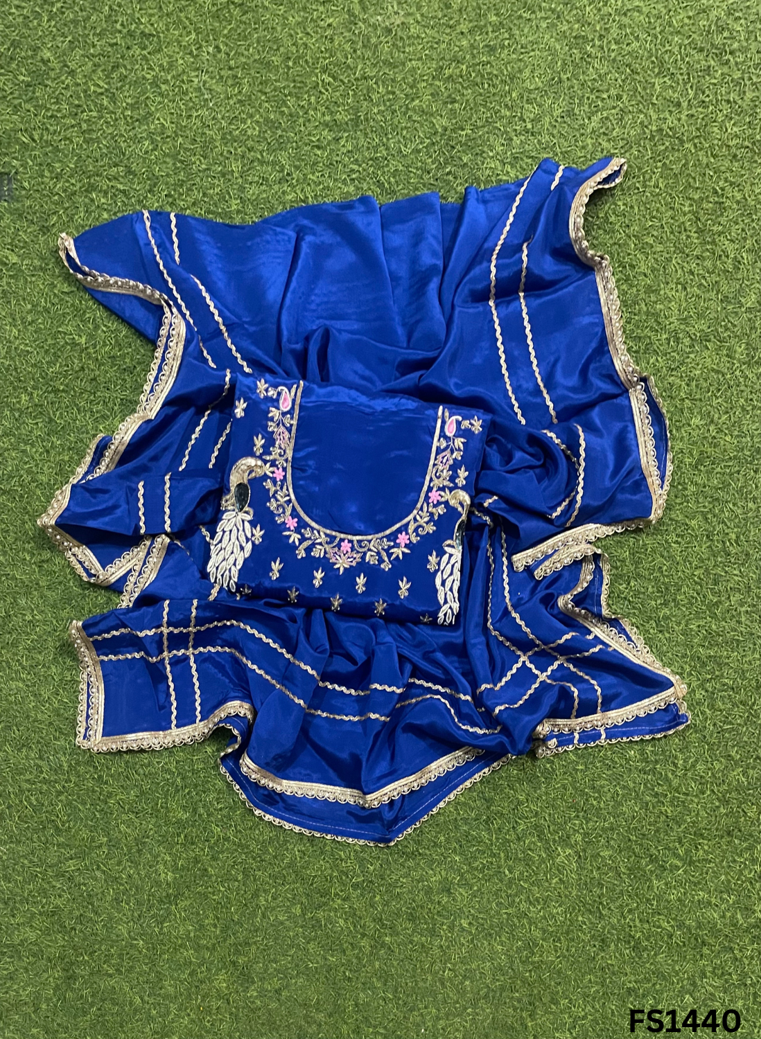 FS1440 | Royal-Blue | Crepe | Party Wear | Wedding | Jaggo | Ring Ceremony | Festival
