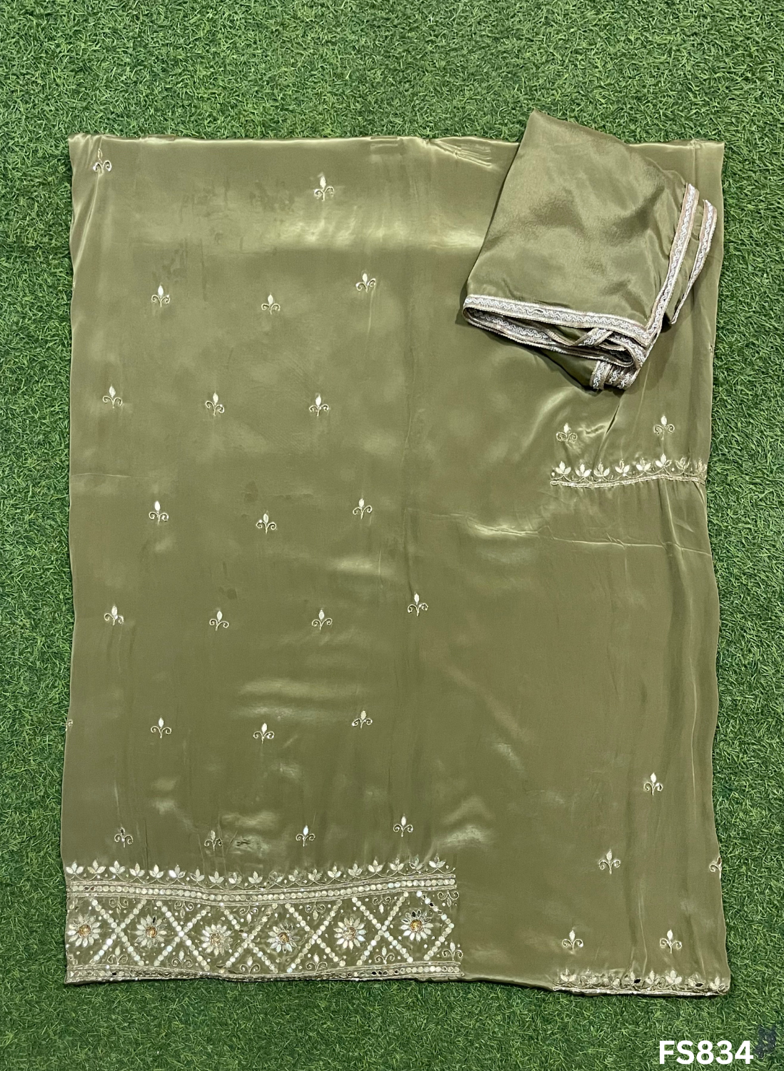FS834 | Mehandi | Crepe | Suit | Party Wear | Wedding | Ring Ceremony | Festival | Bridal|