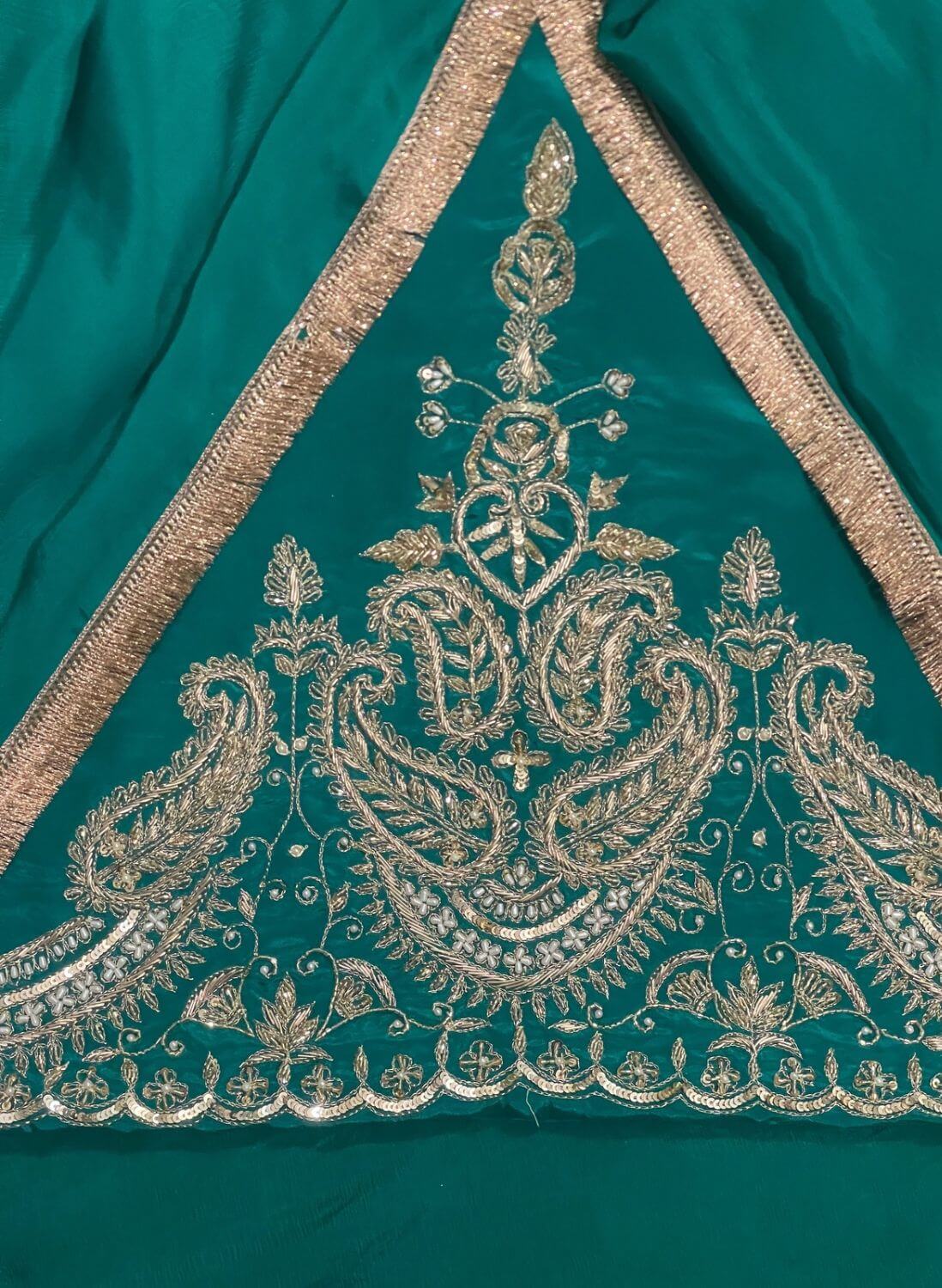 | Peacock shade Crepe | Crepe Suit | Wedding | Party Wear | Ring Ceremony | Festival Suit | Allover suit | F9GCAA