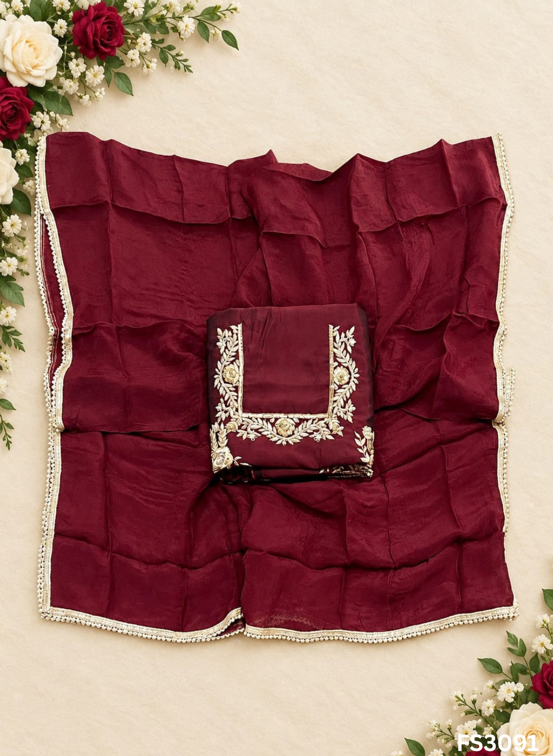 FS3091 | | Cross Silk | Party Wear | Wedding | Jaggo | Ring Ceremony | Festival
