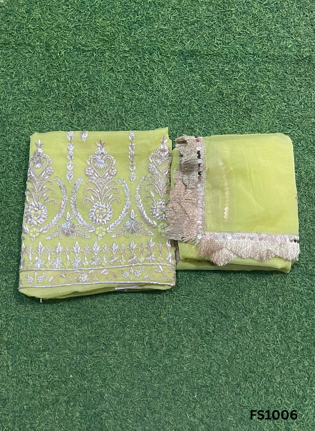 FS1006 | Baby-Pink | Organza Suit | Party Wear | Wedding | Jaggo | Ring Ceremony | Festival