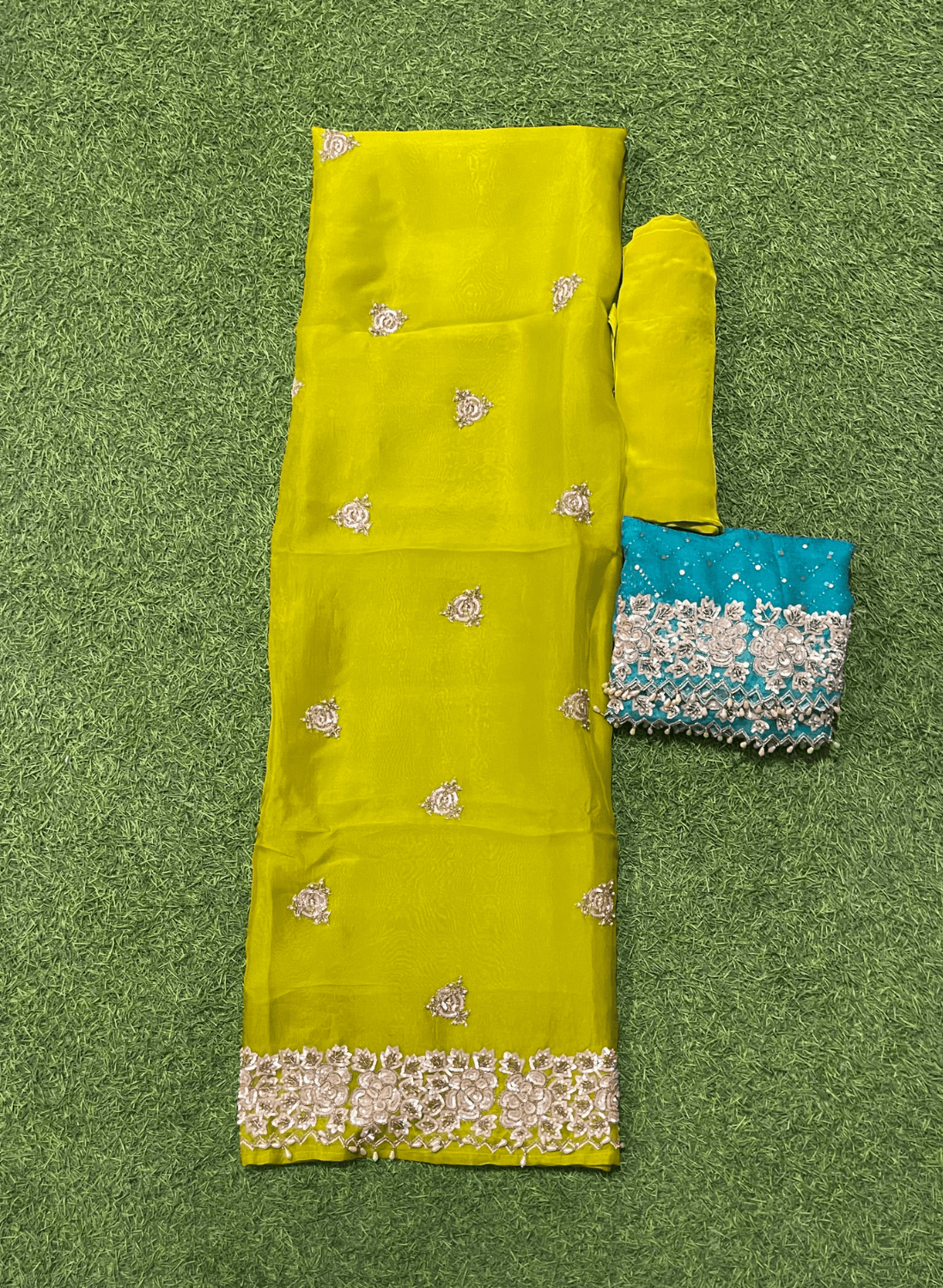 FS107 |Mehandi | Organza Suit | Party Wear | Wedding | Jaggo | Ring Ceremony | Festival | F9BHFAA