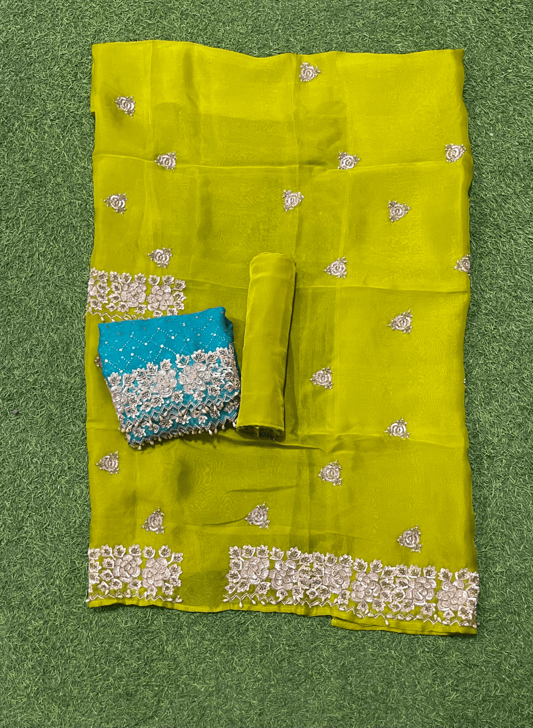 FS107 |Mehandi | Organza Suit | Party Wear | Wedding | Jaggo | Ring Ceremony | Festival | F9BHFAA