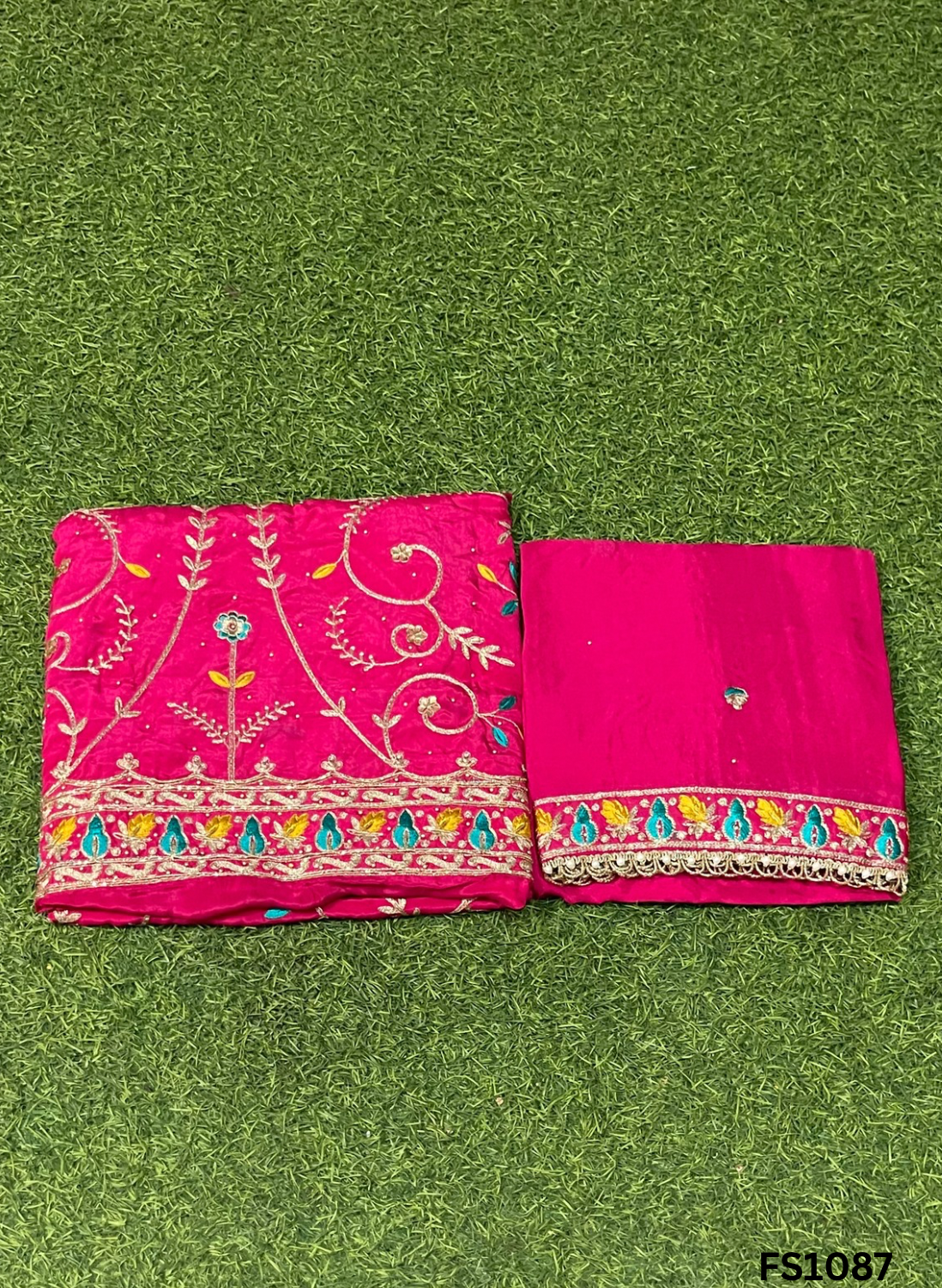 FS1087 | Baby-Pink | Crepe Suit | Wedding | Party Wear | Ring Ceremony | Festival Suit | Allover suit |