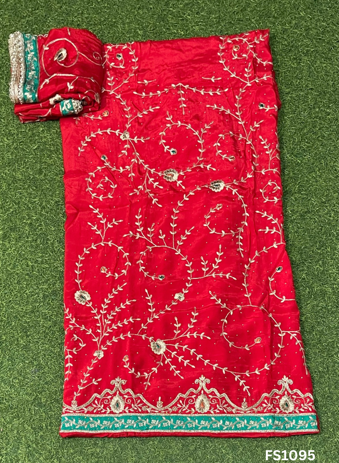FS1095 | Red | Crepe Suit | Wedding | Party Wear | Ring Ceremony | Festival Suit | Allover suit | 