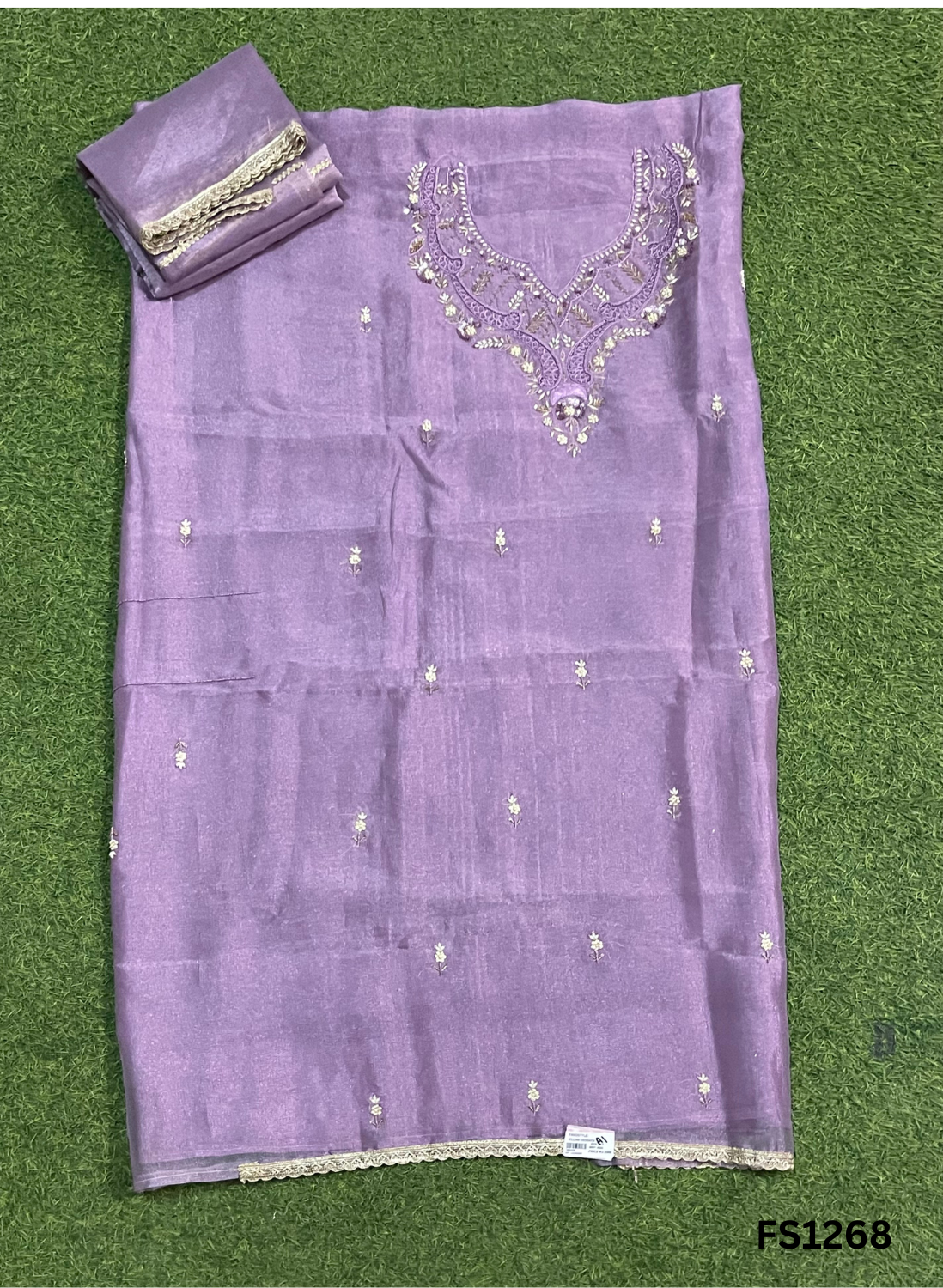 FS1268 | Lavender | Glass Shimmer Suit | Party Wear | Wedding | Jaggo | Ring Ceremony | Festival