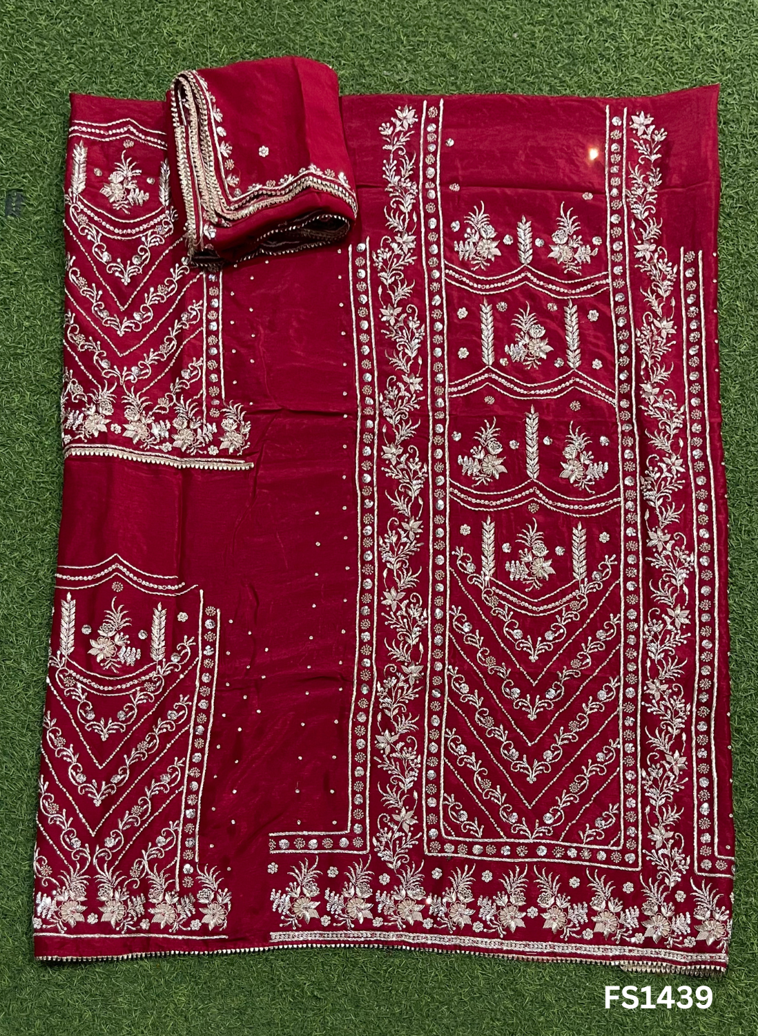 FS1439 | Mehroon | Raw Silk Suit | Party Wear | Wedding | Jaggo | Festival