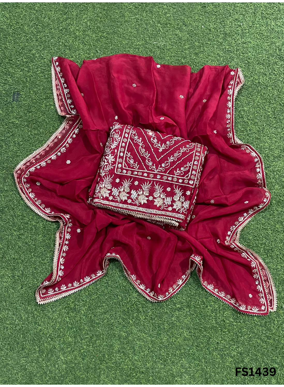 FS1439 | Mehroon | Raw Silk Suit | Party Wear | Wedding | Jaggo | Festival