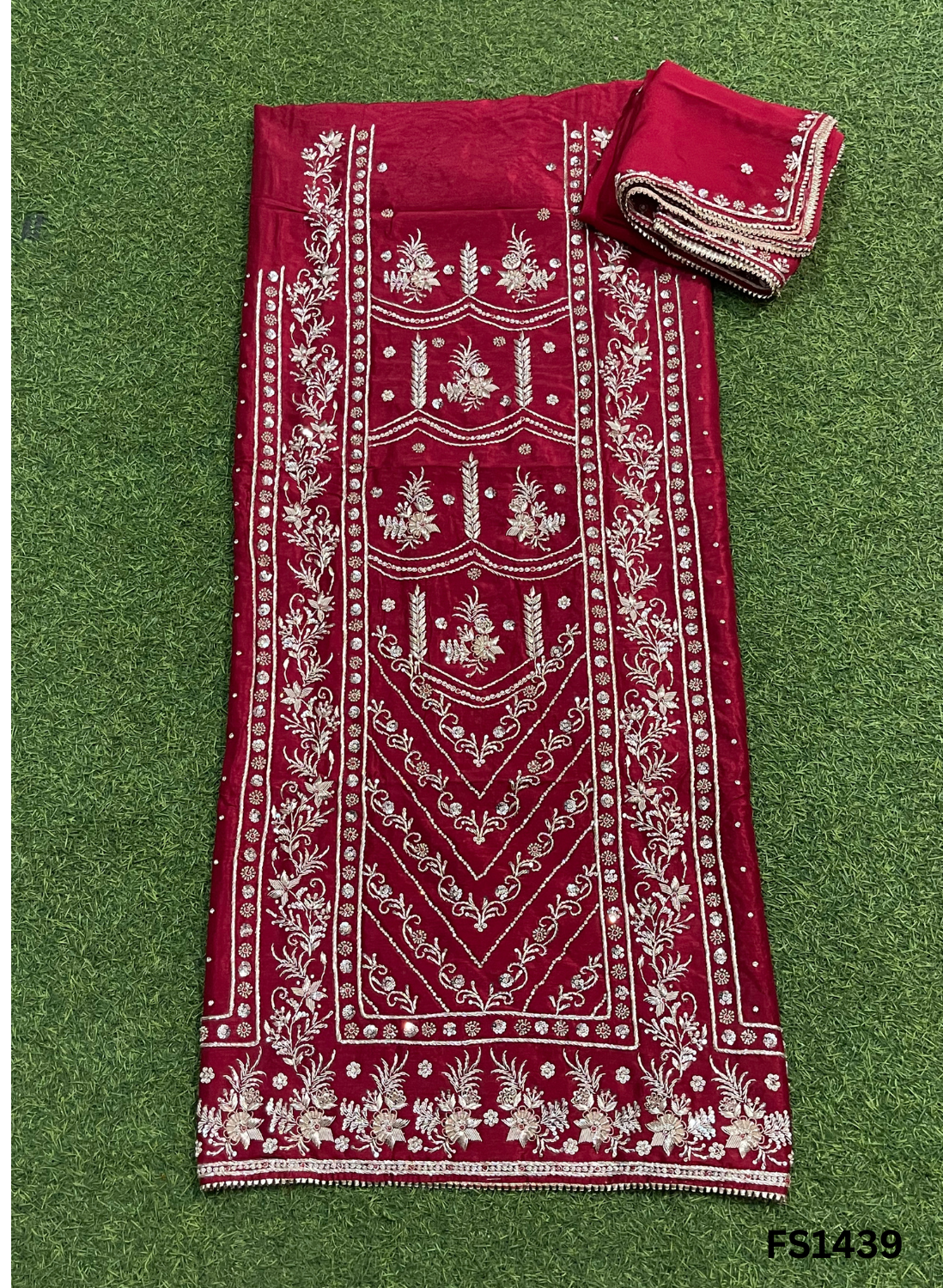FS1439 | Mehroon | Raw Silk Suit | Party Wear | Wedding | Jaggo | Festival