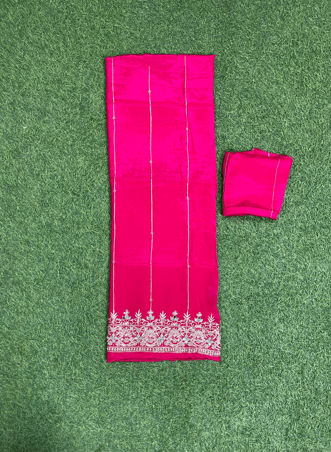 Hot-Pink Crepe | Crepe Suit | Wedding | Party Wear | Ring Ceremony | Festival Suit | Allover suit | FS063