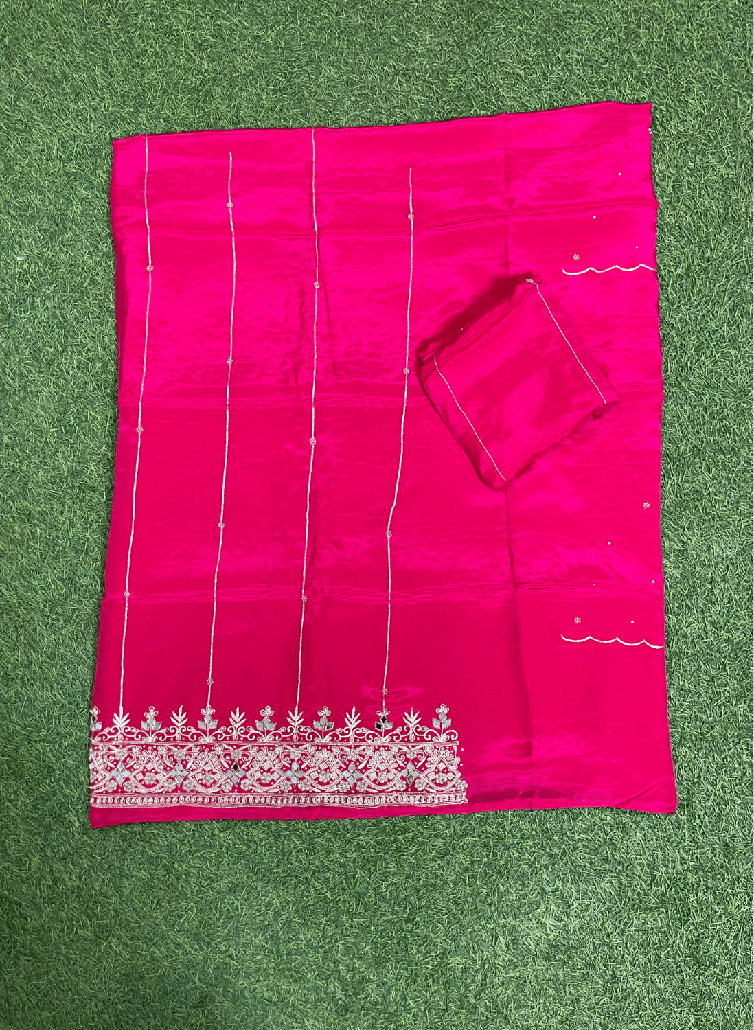 Hot-Pink Crepe | Crepe Suit | Wedding | Party Wear | Ring Ceremony | Festival Suit | Allover suit | FS063