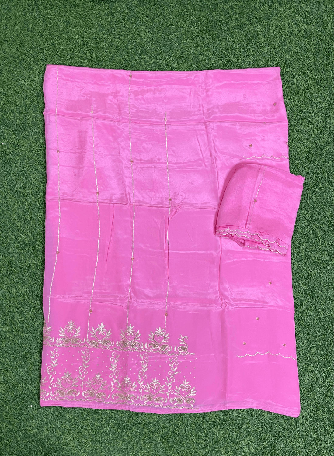 Baby Pink Crepe Suit | Wedding | Party Wear | Ring Ceremony | Festival Suit | Allover suit