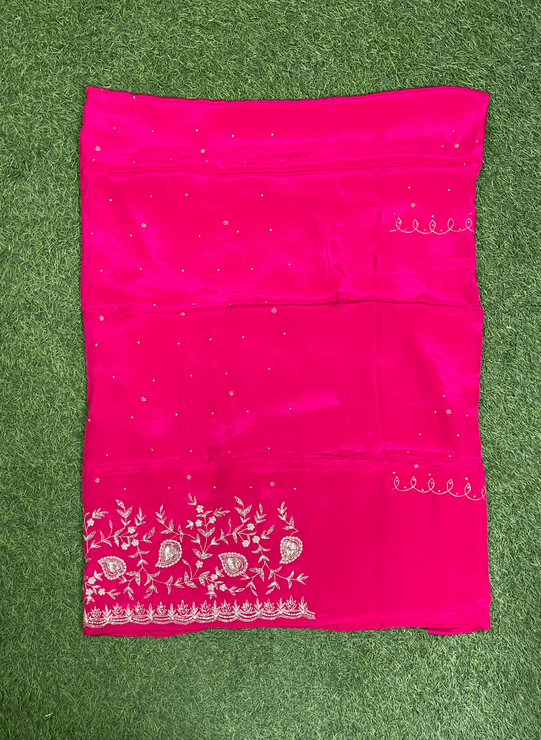 Hot-Pink | Crepe Suit | Wedding | Party Wear | Ring Ceremony | Festival Suit | Allover suit |