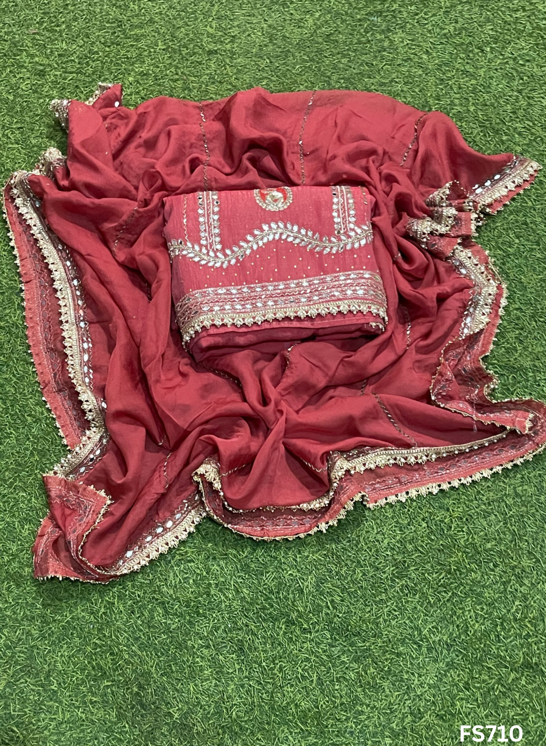 FS710 | Crush Shimmer Suit | Party Wear | Wedding | Jaggo | Ring Ceremony | Festival |