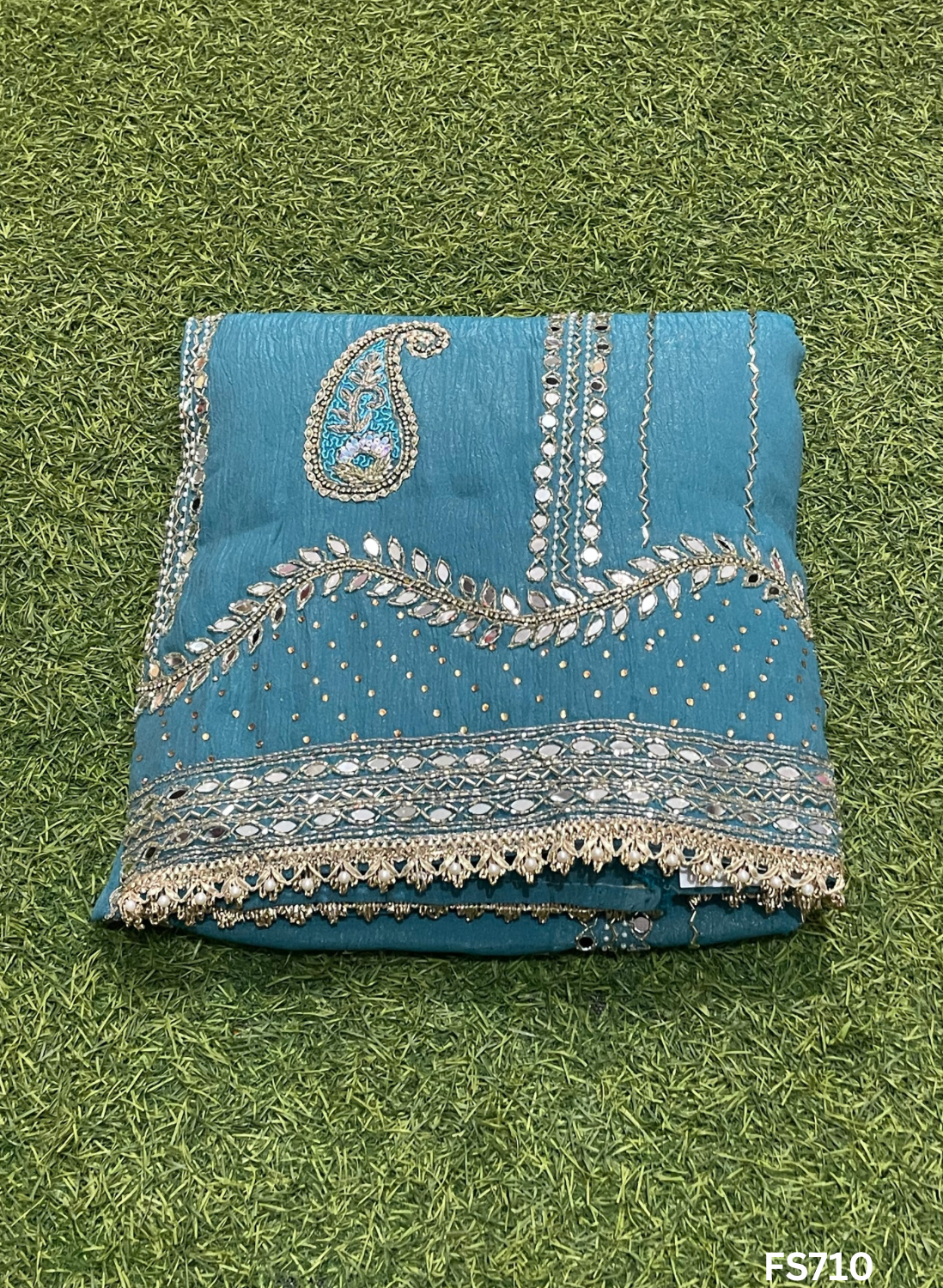 FS710 | Crush Shimmer Suit | Party Wear | Wedding | Jaggo | Ring Ceremony | Festival |