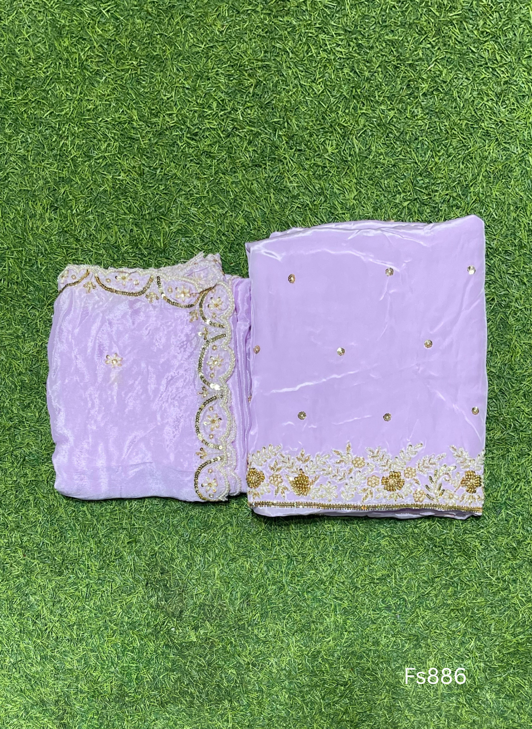 FS886 | Crepe Suit | Wedding | Party Wear | Ring Ceremony | Festival Suit | Allover suit |