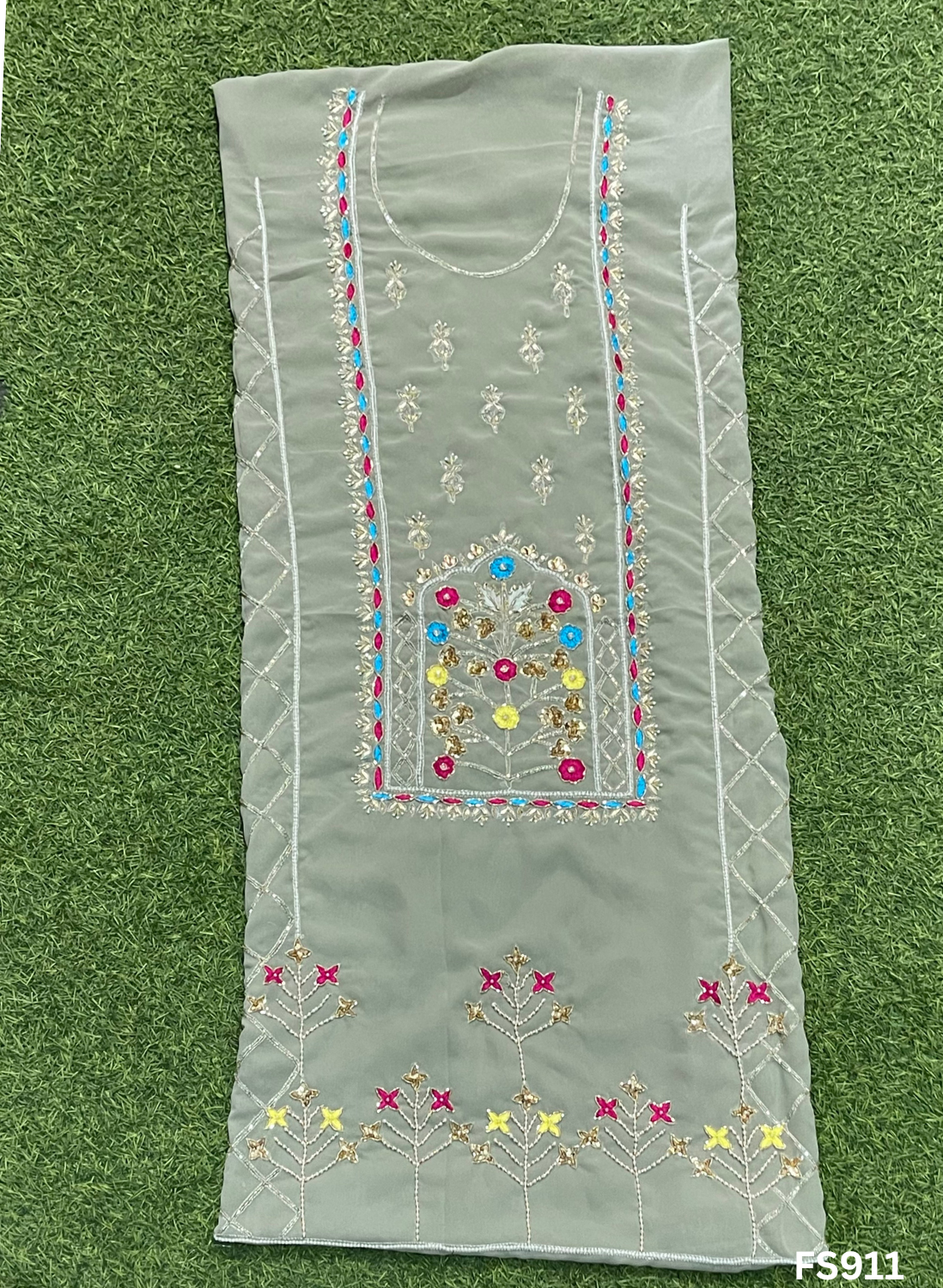 FS911 | Pista |Georgette Suit | Party Wear | Wedding | Jaggo | Ring Ceremony | Festival