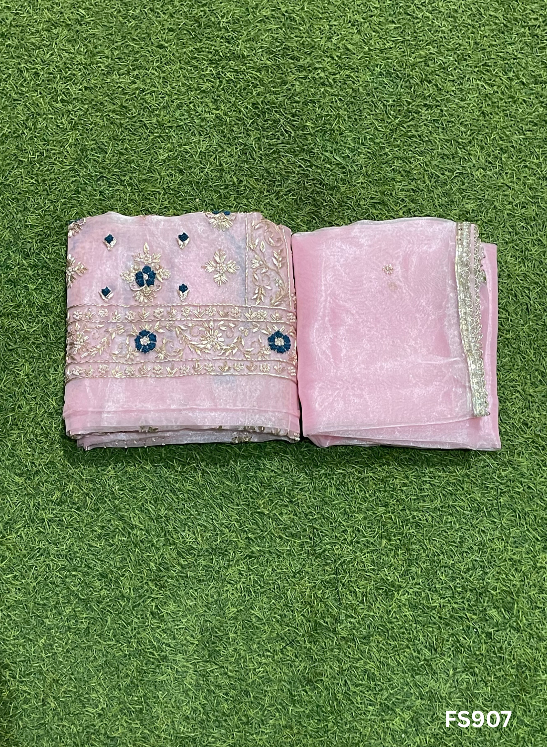 FS907 |Baby-Pink |Glass Shimmer Suit | Party Wear | Wedding | Jaggo | Ring Ceremony | Festival