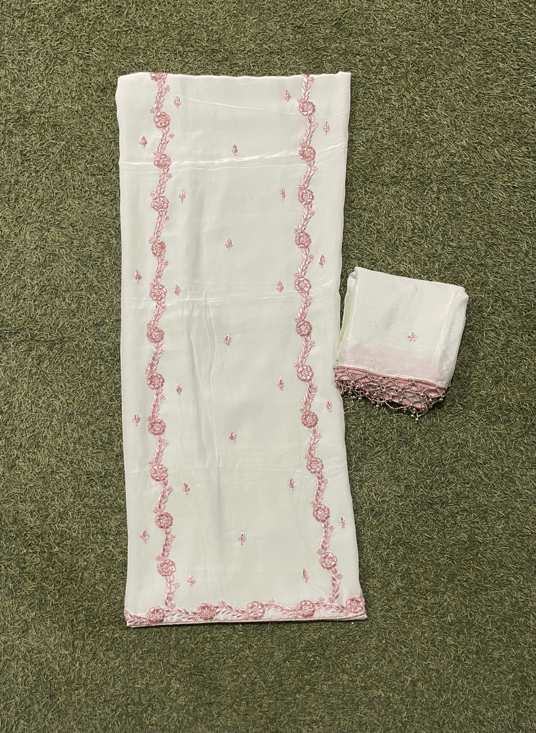 FS260 | Pista colour Crepe | Crepe Suit | Wedding | Party Wear | Ring Ceremony | Festival Suit| FS260 | F9FAAA