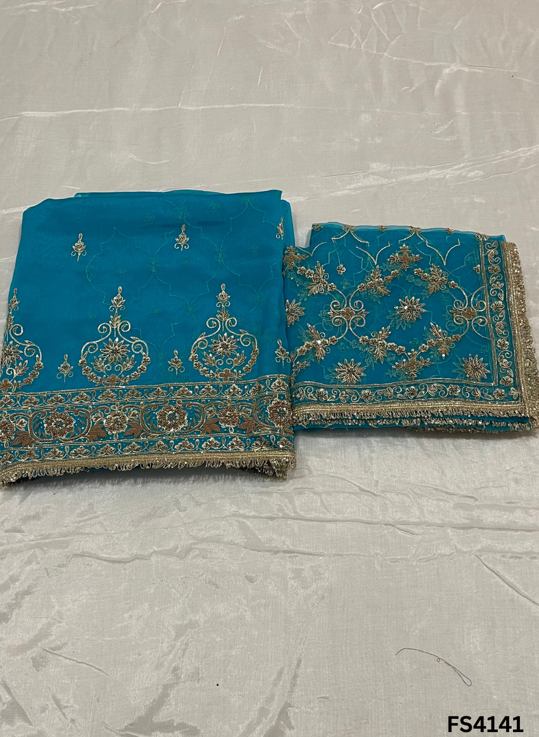 FS4141 | Handmade Bridal Suit | 100% Pure Organza | Pure Organza Dupatta | Party Wear | Wedding Suit |