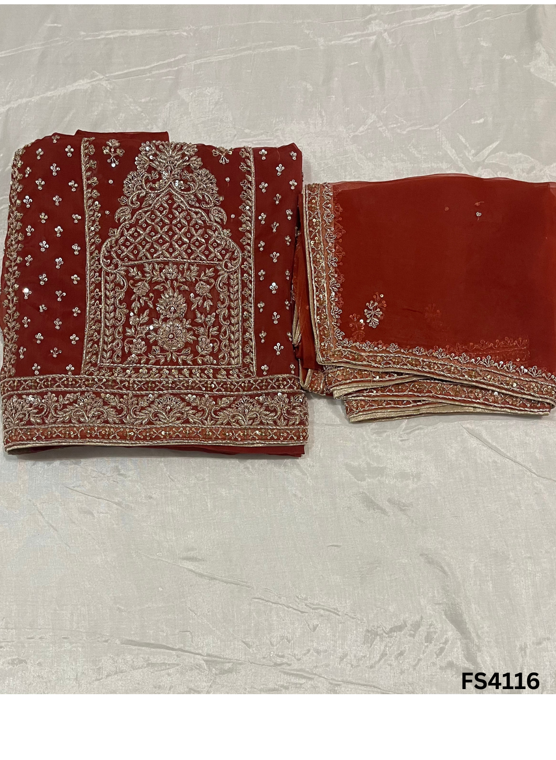 FS4116 | Handmade Wedding Suit | 100% Pure Organza | Pure Organza Dupatta | Party Wear | Wedding Suit |