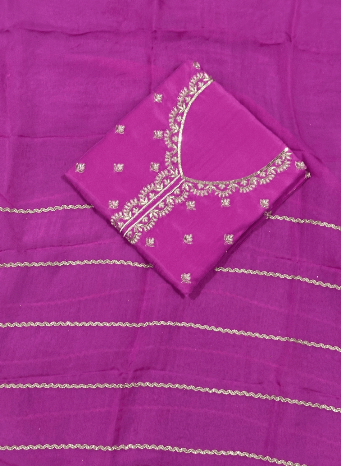 FS219 | Hot pink Crepe | Crepe Suit | Wedding | Party Wear | Ring Ceremony | Festival Suit | FS219 | F9EFAA