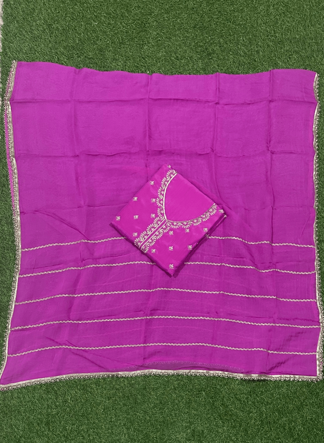 FS219 | Hot pink Crepe | Crepe Suit | Wedding | Party Wear | Ring Ceremony | Festival Suit | FS219 | F9EFAA