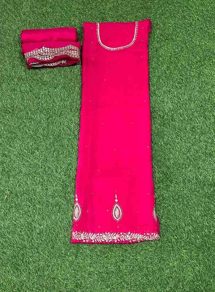 Hot pink Organza Suit | Party Wear | Wedding | Ring Ceremony | Festival | Bridal |