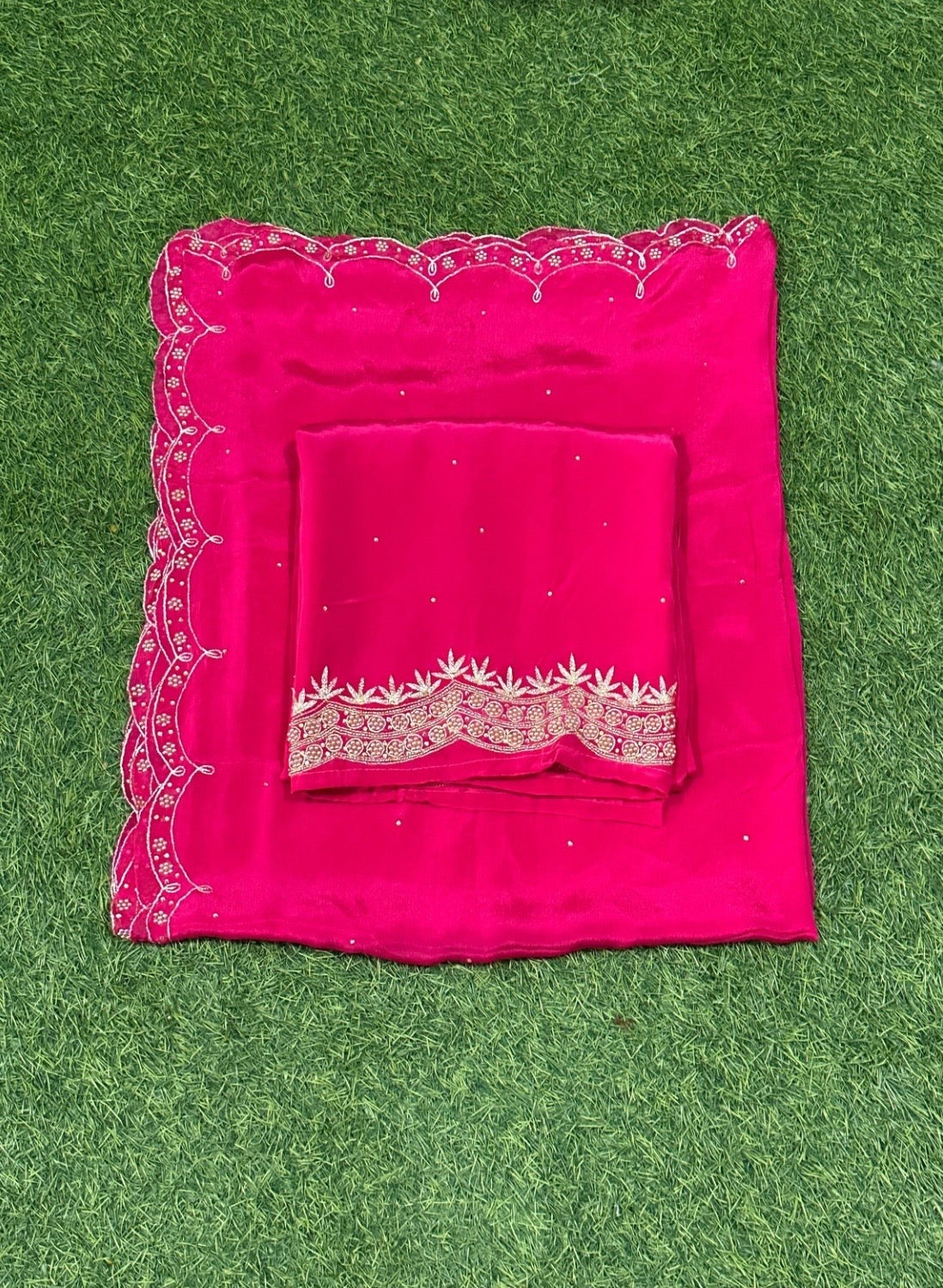 Hot pink | Crepe Suit | Wedding | Party Wear | Ring Ceremony | Festival Suit | Jaggo Suit |