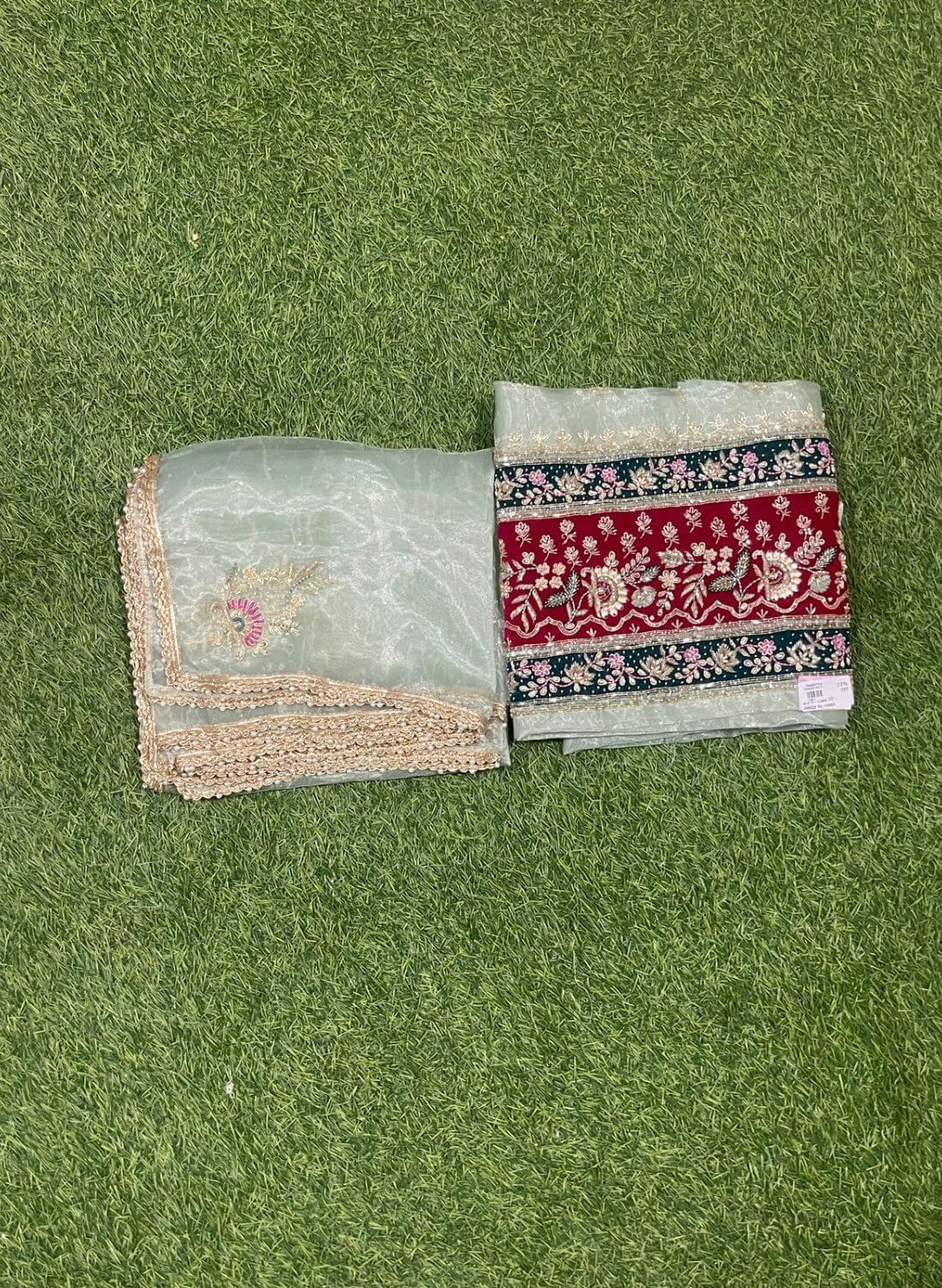 Off white Glass Shimmer Suit | Party Wear | Wedding | Jaggo | Ring Ceremony | Festival | FS386