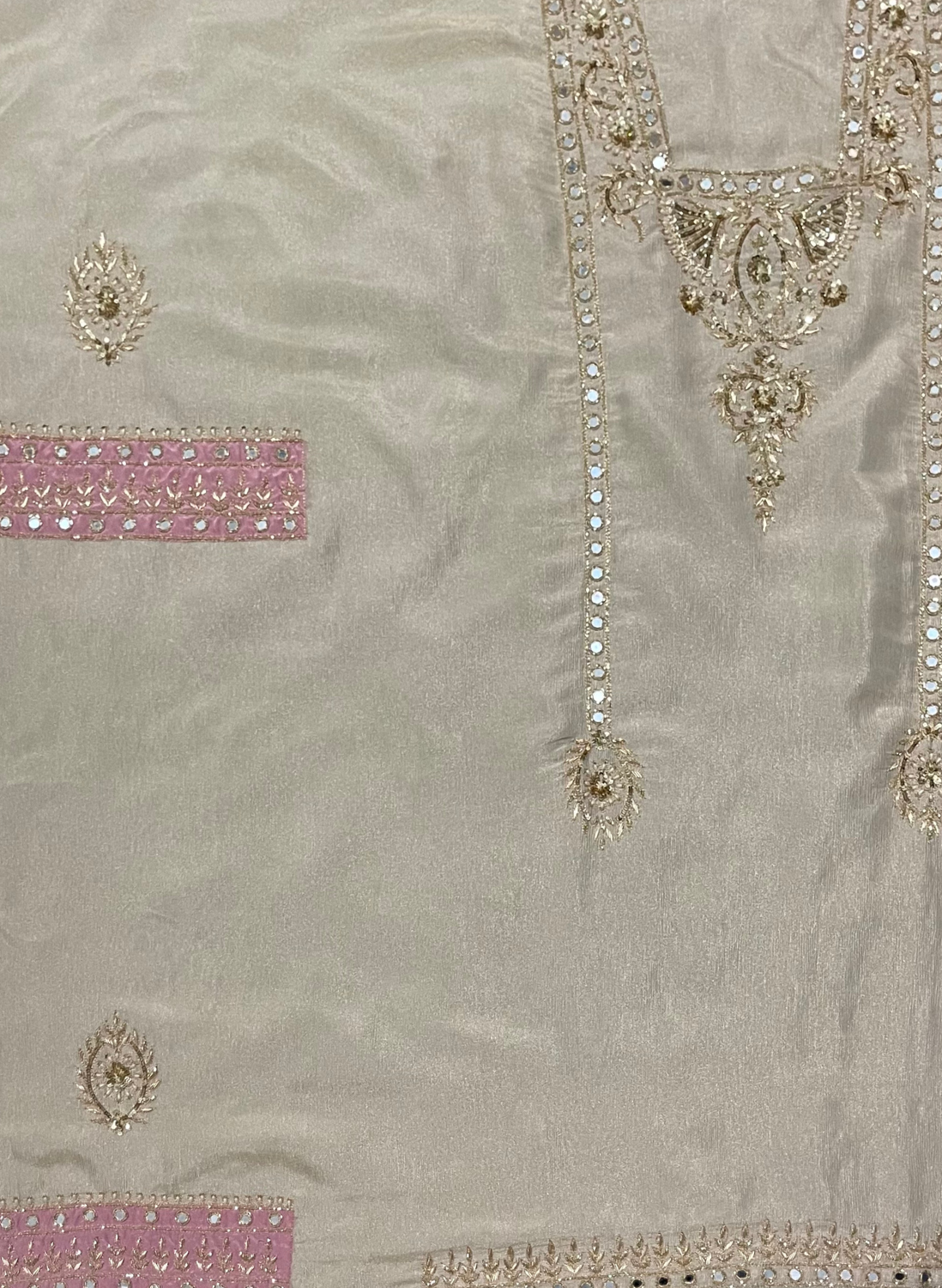 FS698 | Crush Shimmer off white Suit | Party Wear | Wedding | Jaggo | Ring Ceremony | Festival | F9GAAA