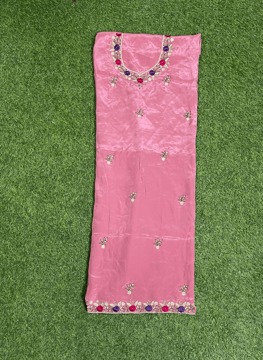 FS202 | Crepe Onion Pink | Suit | Party Wear | Wedding | Jaggo | Ring Ceremony | Festival | F9FCAA