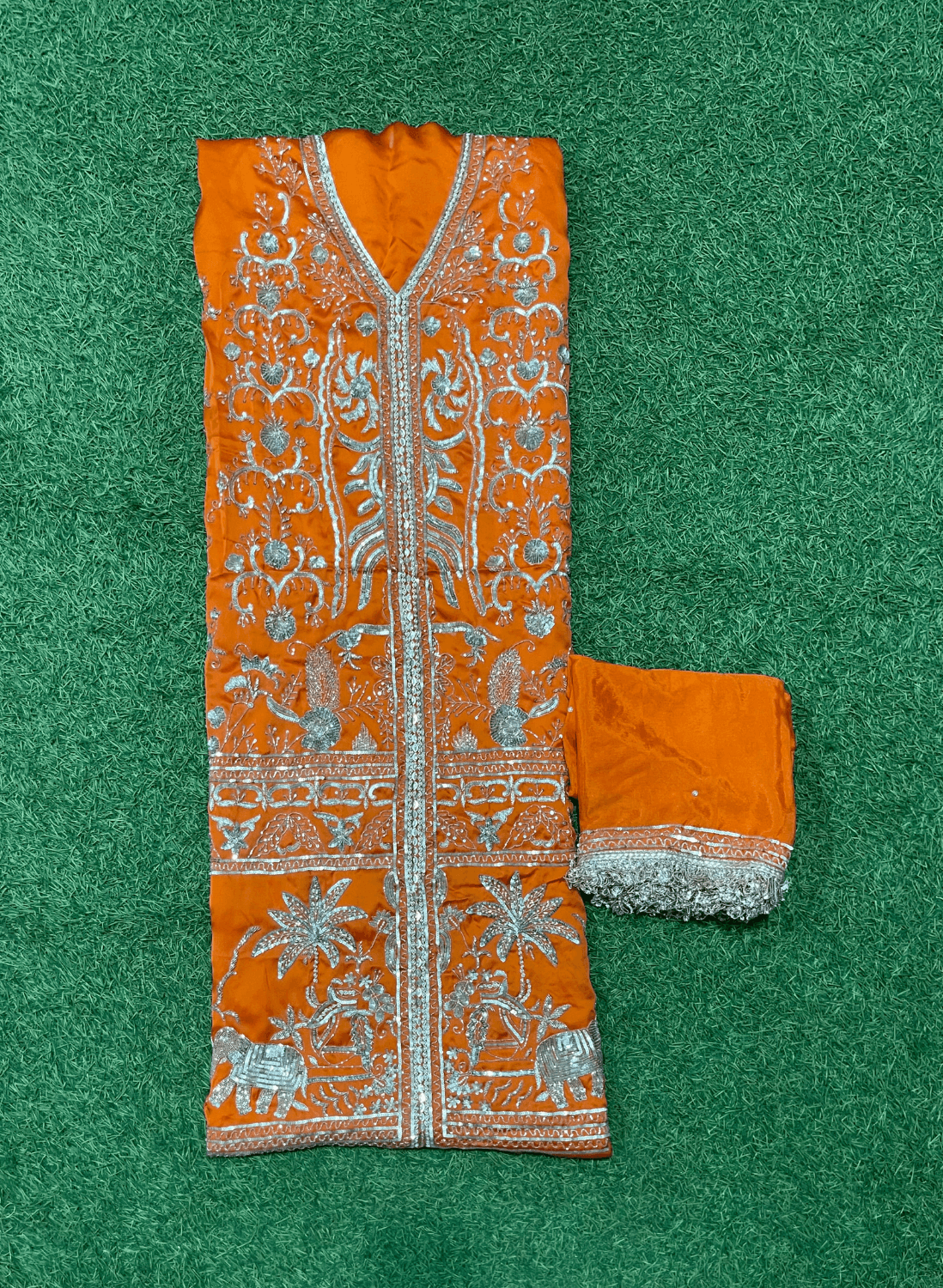 FS157 | Saten Crepe Suit | Wedding | Party Wear | Ring Ceremony | Festival Suit | Allover suit | F9BAAAA