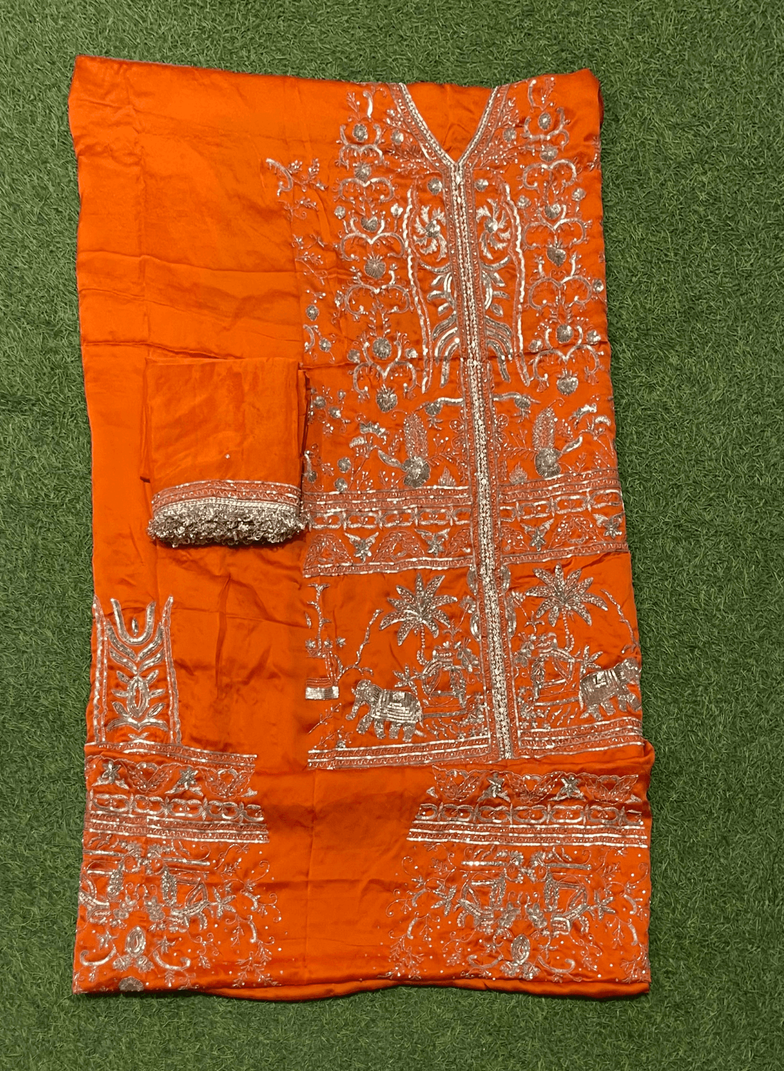 FS157 | Saten Crepe Suit | Wedding | Party Wear | Ring Ceremony | Festival Suit | Allover suit | F9BAAAA