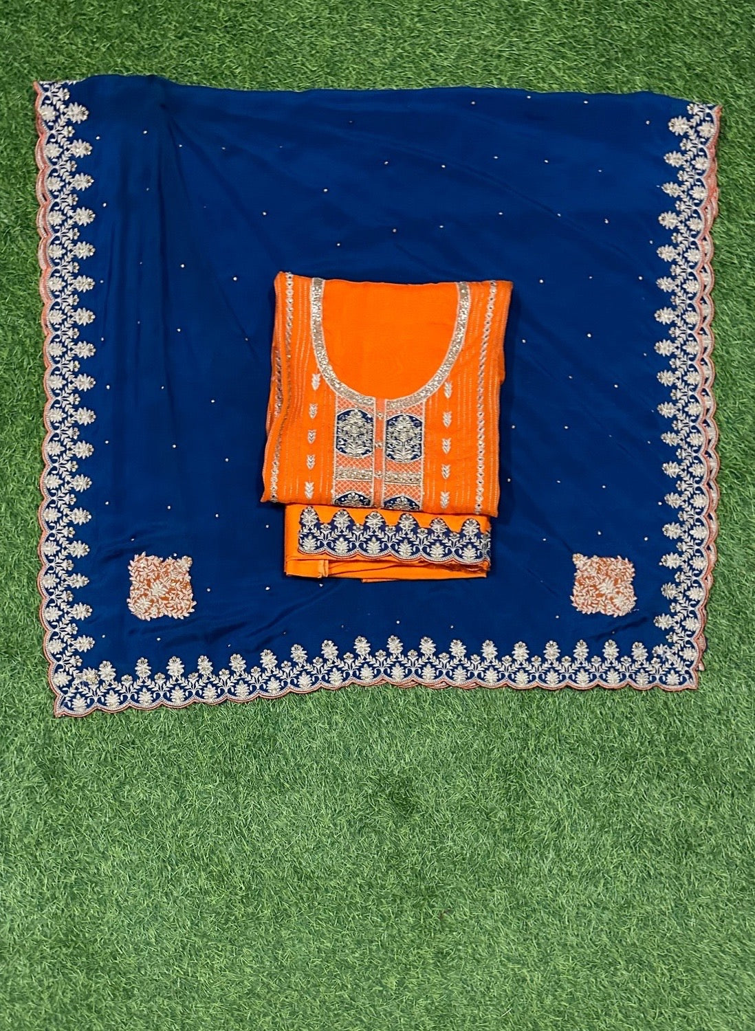 Orange Organza Suit | Wedding | Party Wear | Jaggo | Festival | Casual Wear |