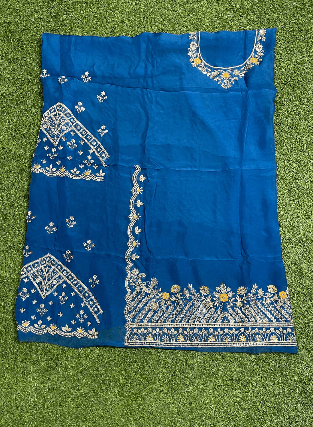 FS133 | Navy blue | Organza Suit| Party Wear | Wedding | Jaggo | Ring Ceremony | Festival | F9BAAAA