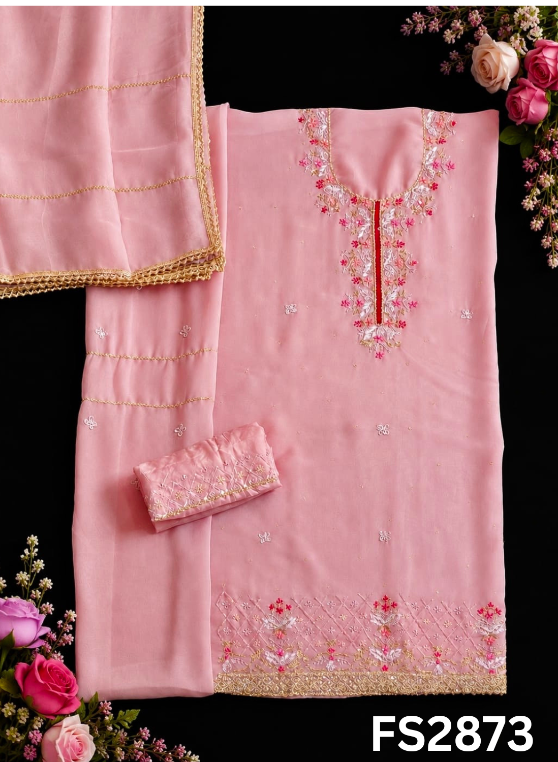 FS2873 | Organza Suit | Wedding | Party Wear | Ring Ceremony | Festival Suit | Allover suit
