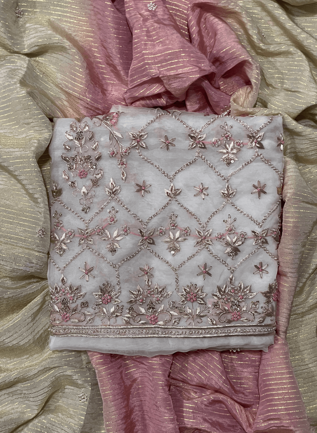 FS557 | Organza Suit| Party Wear | Wedding | Jaggo | Ring Ceremony | Festival | F9JFAA