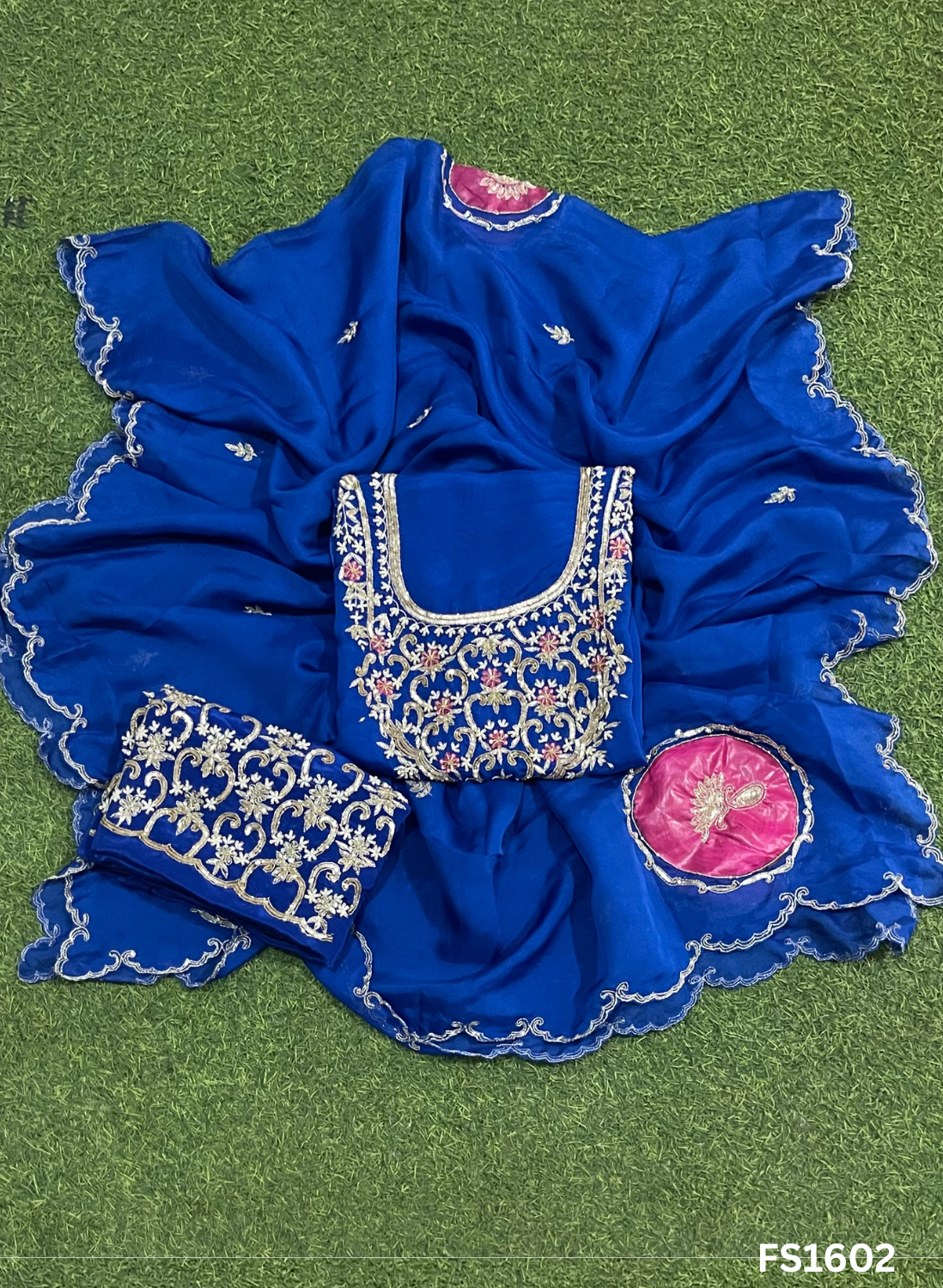 FS1602 | Royal Blue | Organza | Suit | Wedding | Party Wear | Ring Ceremony | Festival Suit | Allover suit