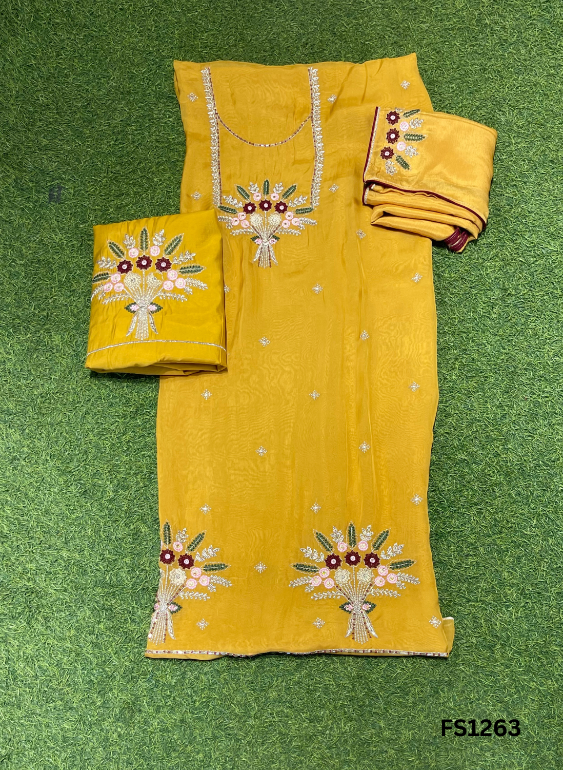 FS1263 | Organza | Suit | Wedding | Party Wear | Ring Ceremony | Festival Suit | Allover suit