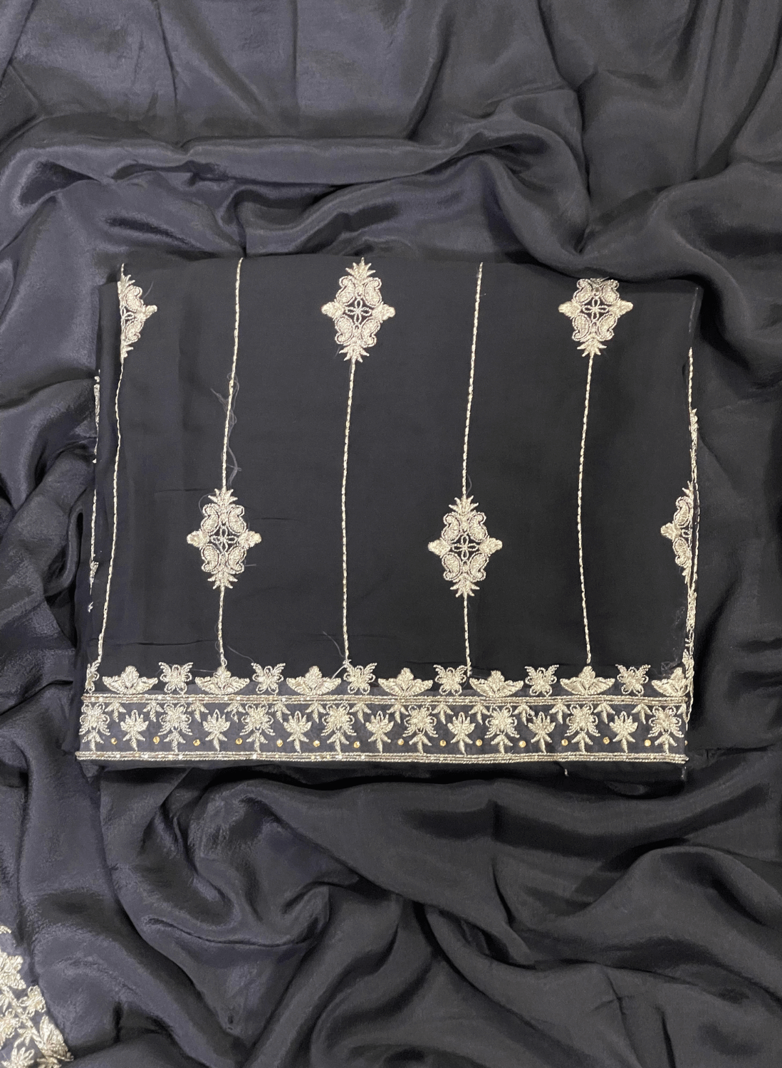 Black | Organza Suit | Wedding | Party Wear | Jaggo | Festival | Casual Wear| FS057