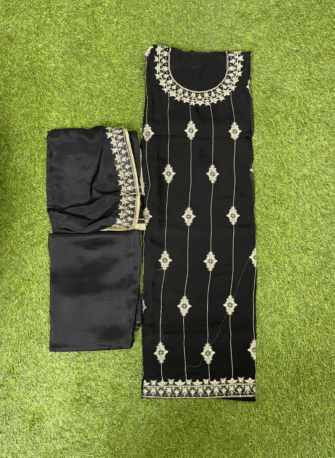 Black | Organza Suit | Wedding | Party Wear | Jaggo | Festival | Casual Wear| FS057