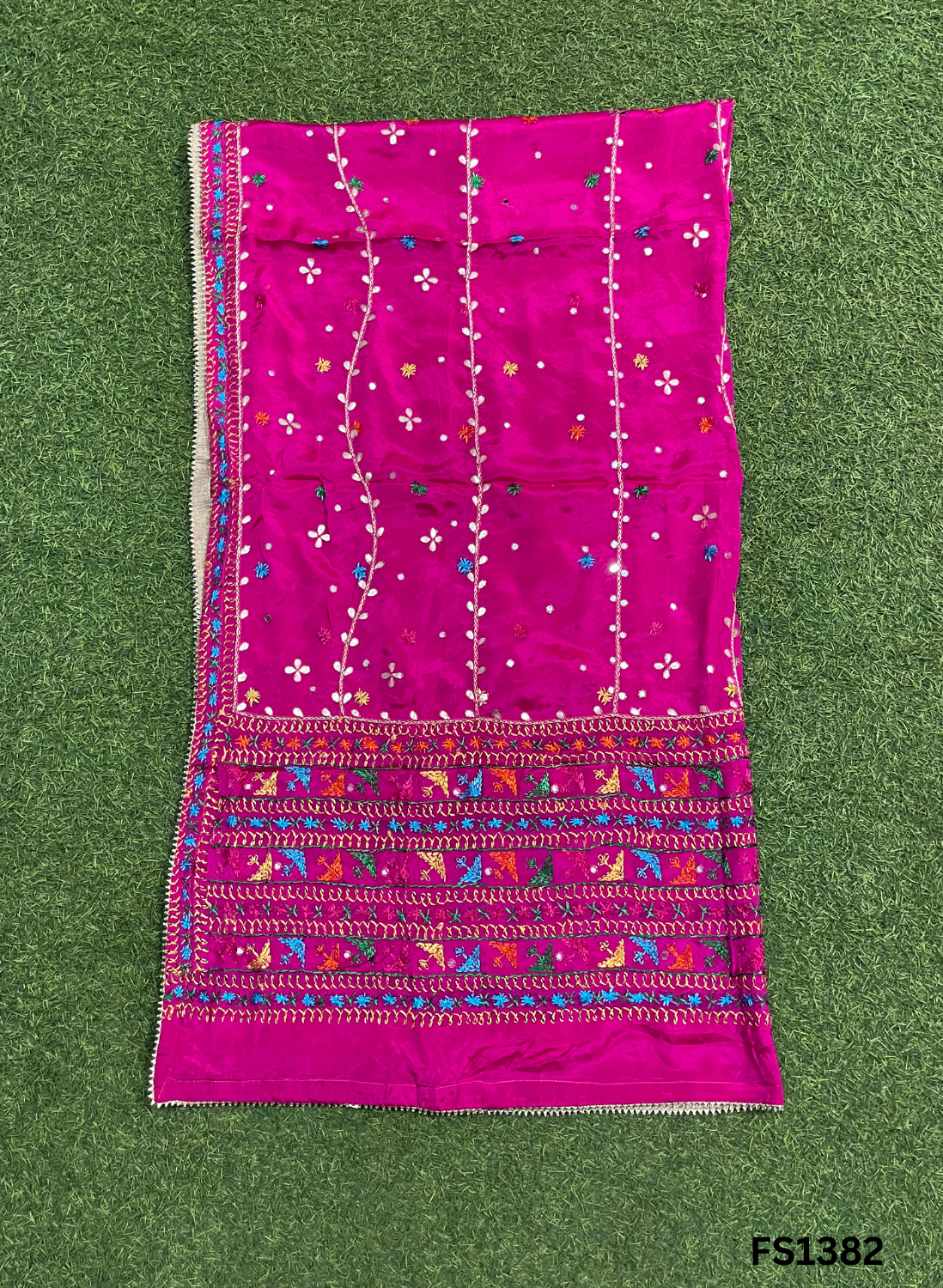 FS1382 | Hot-Pink | Luxurious| Kamal Chanon | Embroidered | Phulkari | 2.5 Meter of Elegance